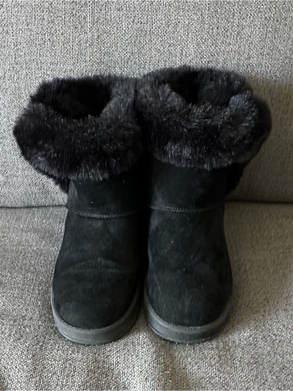 Sonoma Black Faux Fur Girls Boots